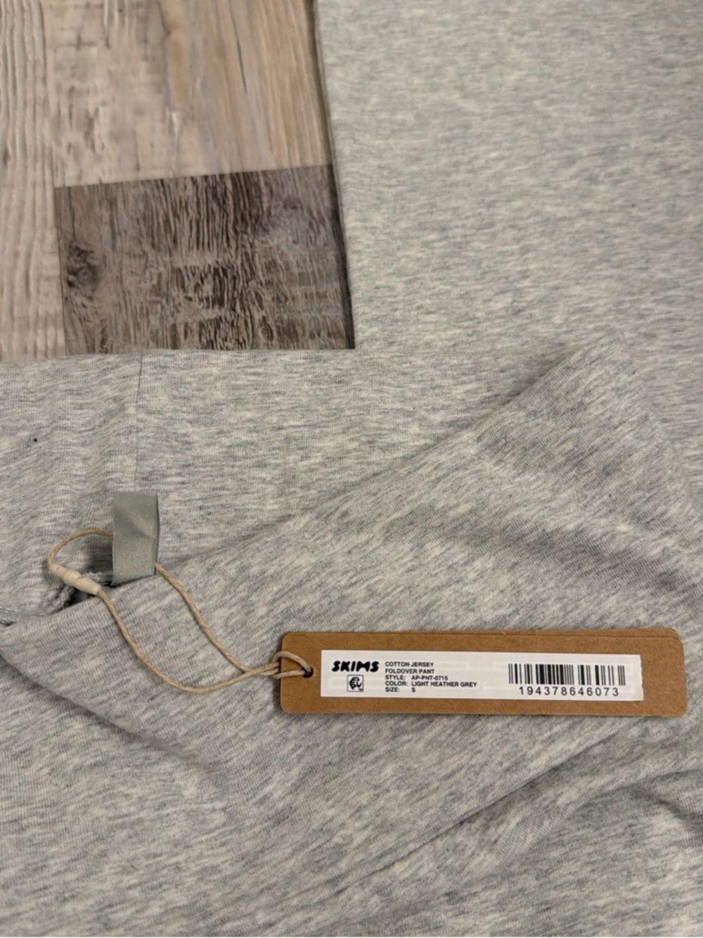 Skims cotton jersey fold over pants leggings light heather grey size small NWT - Picture 3 of 4